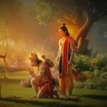 हनुमान जी अपना वक्षस्थल चीरकर हृदय में श्रीराम और सीता का दर्शन कराते हुए