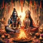 भगवान शिव और माता पार्वती का दिव्य विवाह चित्रण"