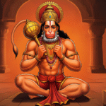 बाल हनुमान द्वारा सूर्य को फल समझकर आकाश में उड़ान, इंद्र के वज्रप्रहार और देवताओं द्वारा वरदान प्राप्त करने का चित्रण