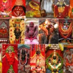 माता सती और भगवान शिव की 51 शक्तिपीठों की कथा का चित्रण, जिसमें भक्त देवी की शक्ति का अनुभव कर रहे हैं।