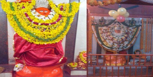 बंधवा हनुमान मंदिर विंध्याचल, मिर्जापुर में बाल रूप हनुमान जी की प्रतिमा
