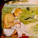 रूप गोस्वामी और सनातन गोस्वामी की सेवा और भक्ति की प्रेरक कथा में मीठे चावल का भोग अर्पित करते हुए दृश्य।