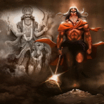 हनुमान जी और शनिदेव की भक्ति करते हुए श्रद्धालु