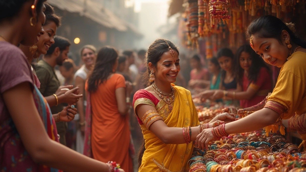 हाथों में लाल और हरी चूड़ियां पहने विवाहित महिला, हिंदू परंपरा में चूड़ियों का महत्व