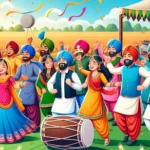 बैसाखी 2026 पर गुरुद्वारे में श्रद्धालु, भांगड़ा-गिद्धा नृत्य और नई फसल की खुशी का दृश्य