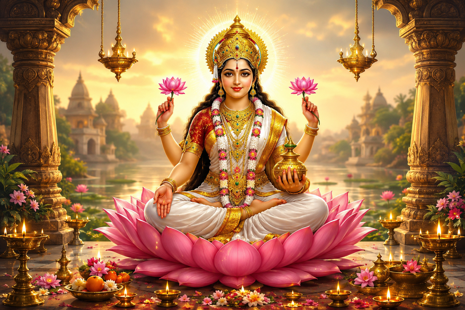 अपरा एकादशी पर भगवान विष्णु और माता लक्ष्मी की पूजा एवं एकादशी माता की आरती करते श्रद्धालु