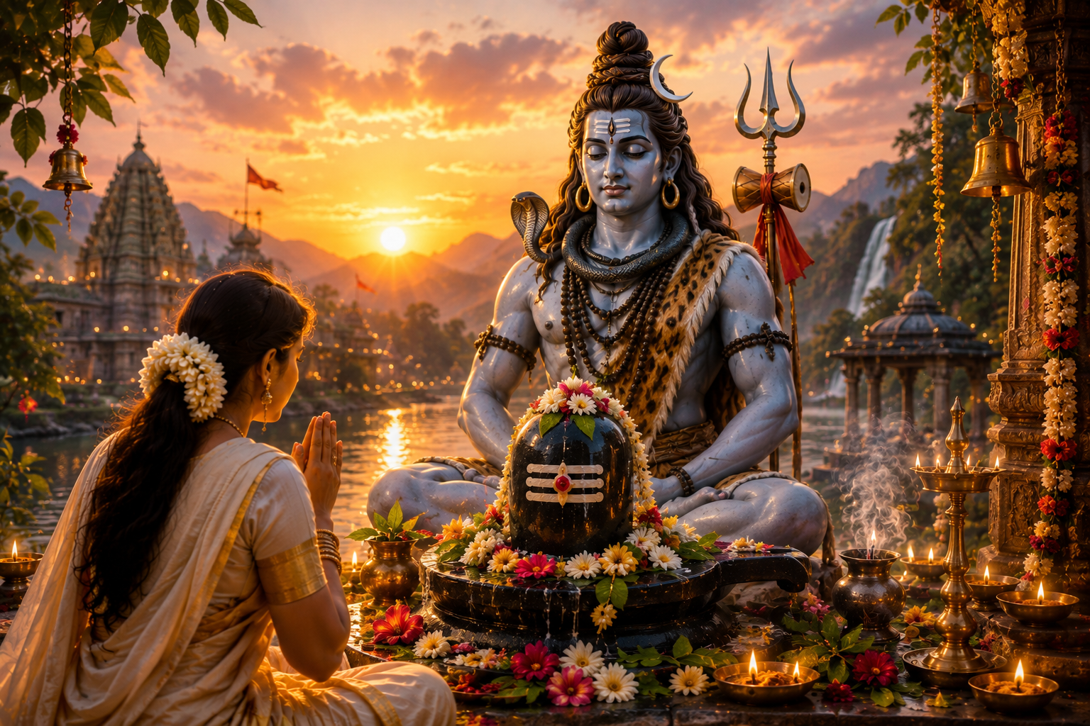 अधिकमास का पहला गुरु प्रदोष व्रत 2026 में भगवान शिव की पूजा करते श्रद्धालु