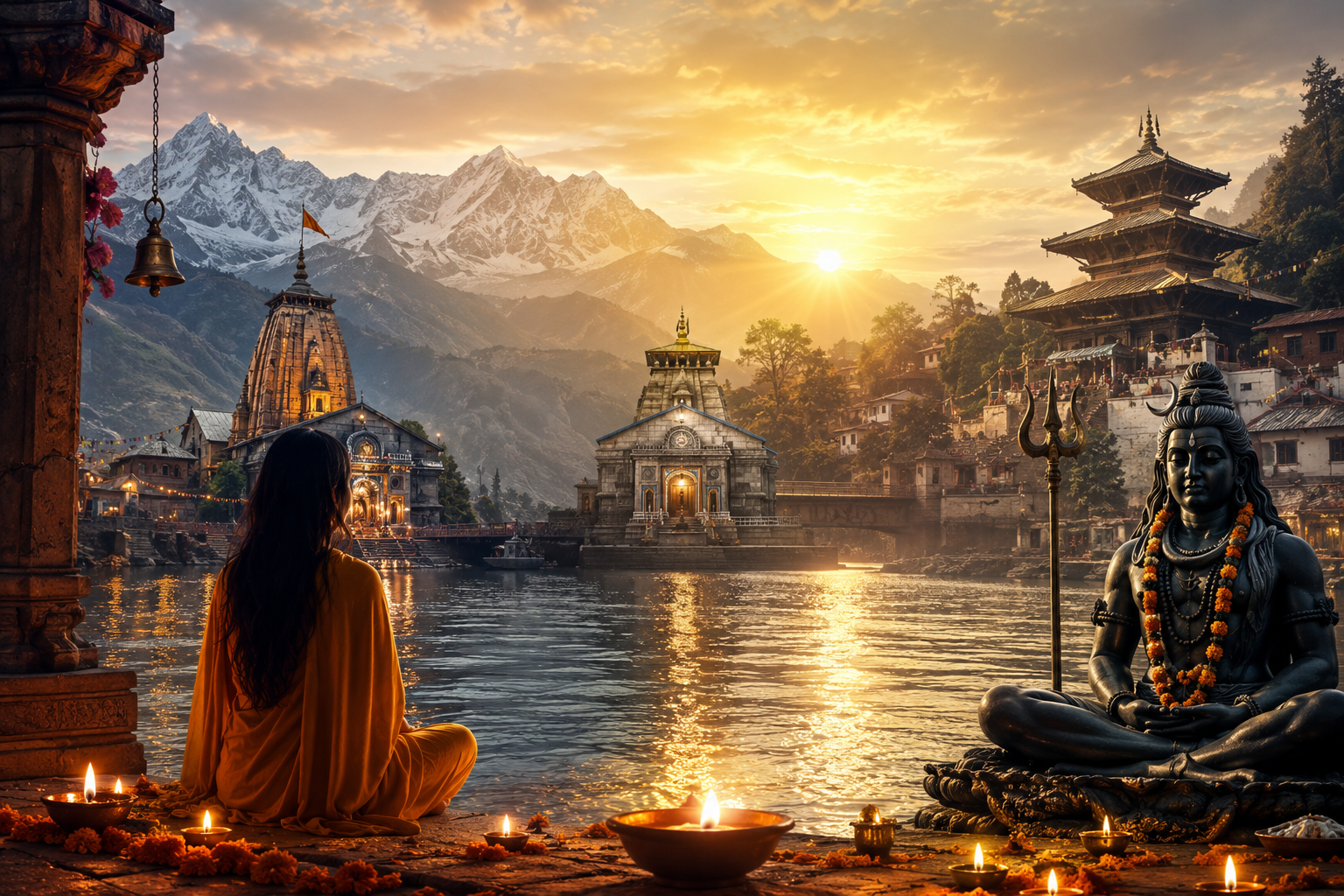 केदारनाथ, पशुपतिनाथ, रामेश्वरम और ओंकारेश्वर जैसे पवित्र धामों के दर्शन करते श्रद्धालु
