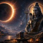 सिंह राशि में चंद्रमा और केतु की युति से बनता ग्रहण योग दर्शाता ज्योतिषीय चित्र