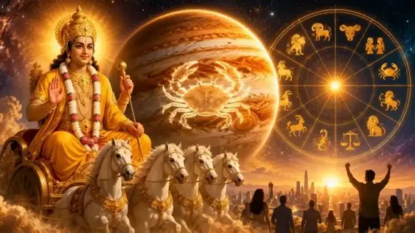 कर्क राशि में प्रवेश करते हुए देवगुरु बृहस्पति, ज्योतिषीय गोचर 2026 और राशियों पर प्रभाव