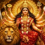 आषाढ़ गुप्त नवरात्रि 2026 में कलश स्थापना करते श्रद्धालु और मां दुर्गा की पूजा का दृश्य।