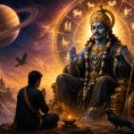 शनि देव की प्रतिमा के साथ ग्रह शनि का प्रतीकात्मक चित्र और 27 जुलाई 2026 से शनि वक्री होने का ज्योतिषीय संकेत