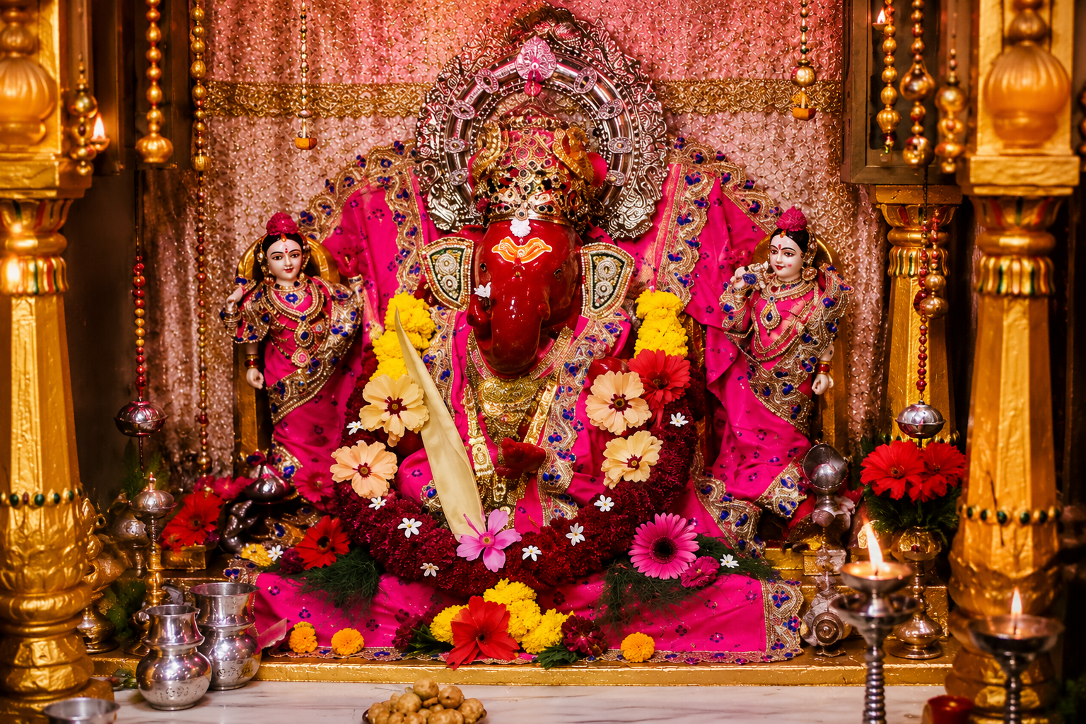 अजमेर स्थित प्राचीन श्री लक्ष्मी विनायक मंदिर में रिद्धि और सिद्धि के साथ विराजमान भगवान गणेश