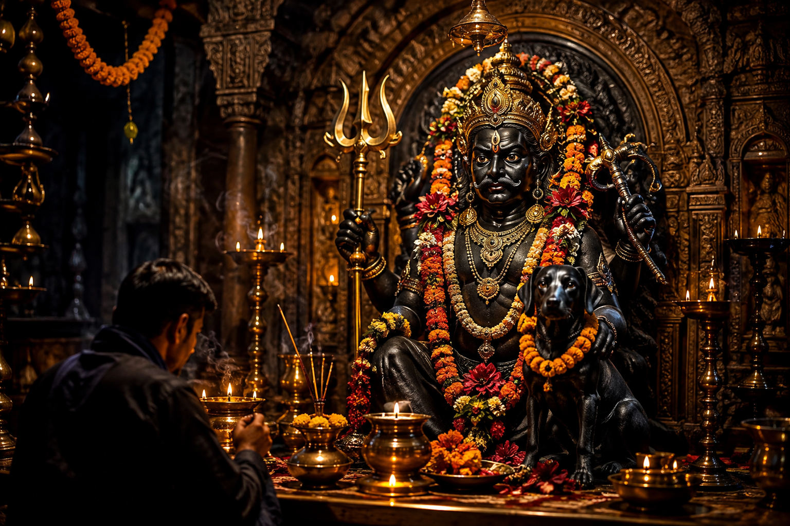 सावन कालाष्टमी 2026 पर भगवान काल भैरव की पूजा करते हुए श्रद्धालु