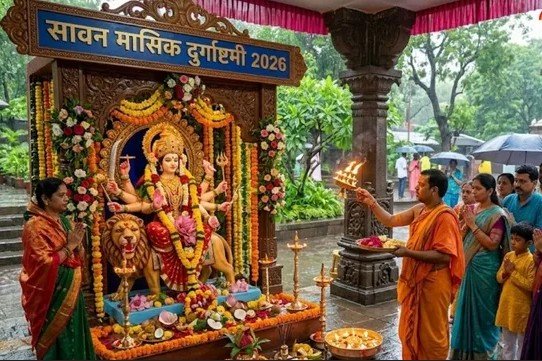 सावन मासिक दुर्गाष्टमी 2026 पर मां दुर्गा की पूजा और व्रत