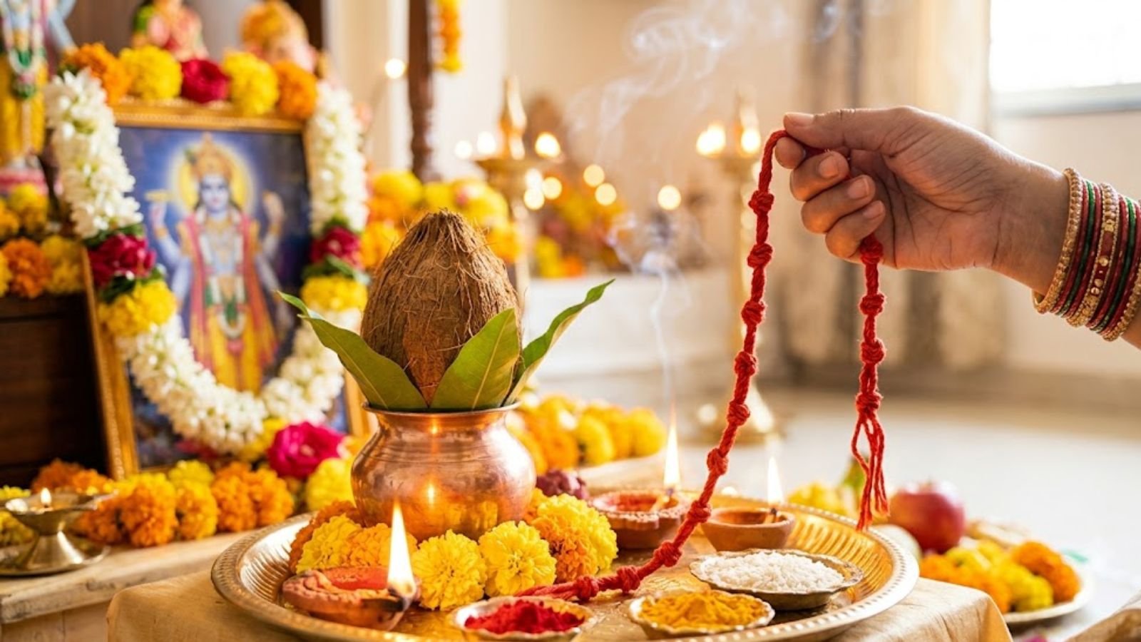अनंत चतुर्दशी पर 14 गांठों वाला अनंत सूत्र और भगवान विष्णु की पूजा