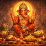 बुधवार को भगवान गणेश की पूजा करते भक्त, गणपति बप्पा के सामने दूर्वा और मोदक का भोग
