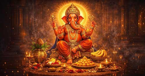 बुधवार को भगवान गणेश की पूजा करते भक्त, गणपति बप्पा के सामने दूर्वा और मोदक का भोग